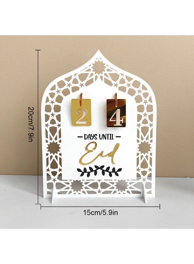 NIBEMINENT Acrylic Ramadan Advent Calendar Black Day of Ramadan Countdown Calendar Eid Mubarak Desk Calendars Ramadan Decorations for Home Party Decor Muslim Festival Reminder Holiday Ornaments Islam Decoration - Image 3