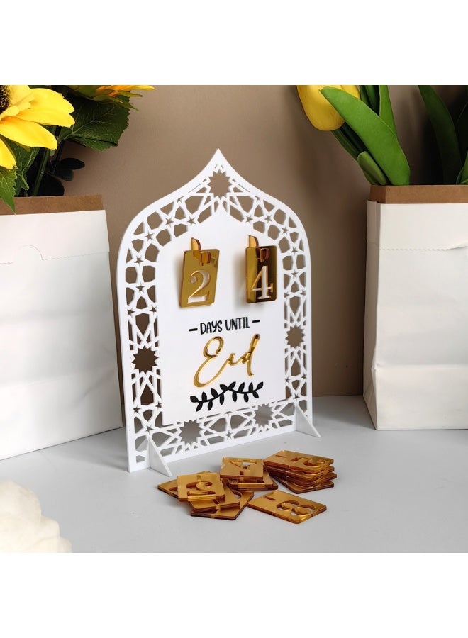 NIBEMINENT Acrylic Ramadan Advent Calendar Black Day of Ramadan Countdown Calendar Eid Mubarak Desk Calendars Ramadan Decorations for Home Party Decor Muslim Festival Reminder Holiday Ornaments Islam Decoration - Image 4