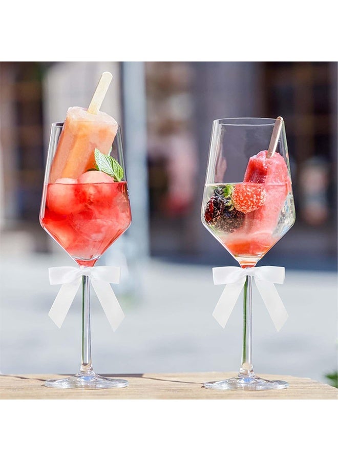 Satin Ribbon White Bow Decor 2.5" Premade Pink Twist Tie Bows for Gift Wrapping Treat Bags Party Favors Wedding Decorations - 30 Counts - Image 3