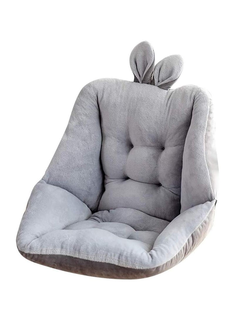 Hihonor Semi-Enclosed One Seat Cushion,Comfortable Cute Seat Cushion for Office Chair,Non Slip Seat Cushion for Back Relax,Soft Plush Cushion Pad Thick with Backrest for Home Office (Grey) - Image 1