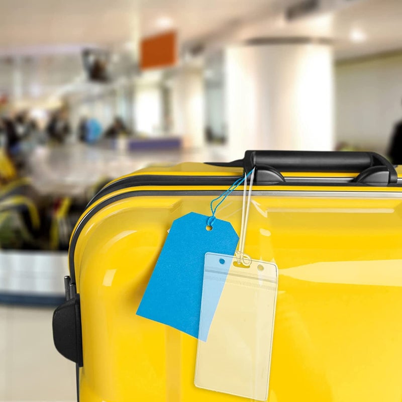 Kidultz Clear Silicone Loop Bag Transparent Identification ID Card Pouch with Luggage Tag Loop for Business Travel and Office Supplies, Easily Identification of Bags Available with Silicon Band (10) - Image 5