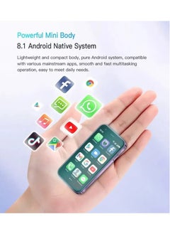 Raxoom i Pro Super Mini Mobile Phone Android Quad Core Titanium Silver, Mobile Mini Smartphone Ultra Small Pocket Student Children Men and Women  - Image 3