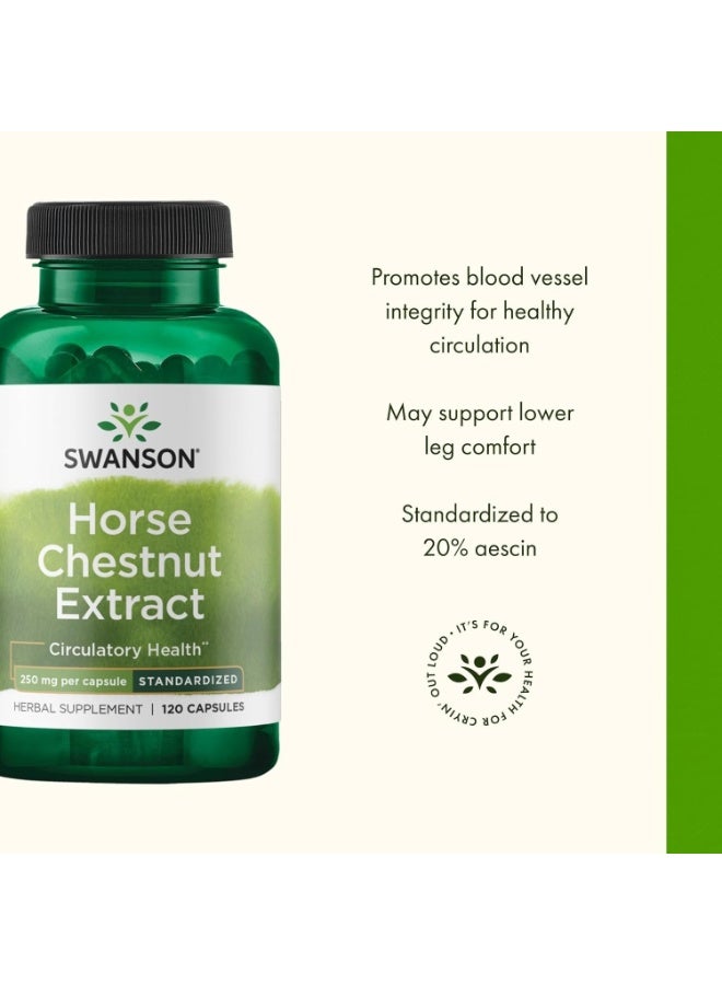 SWANSON Horse Chestnut Extract 250 mg, 120 Capsules - Image 3