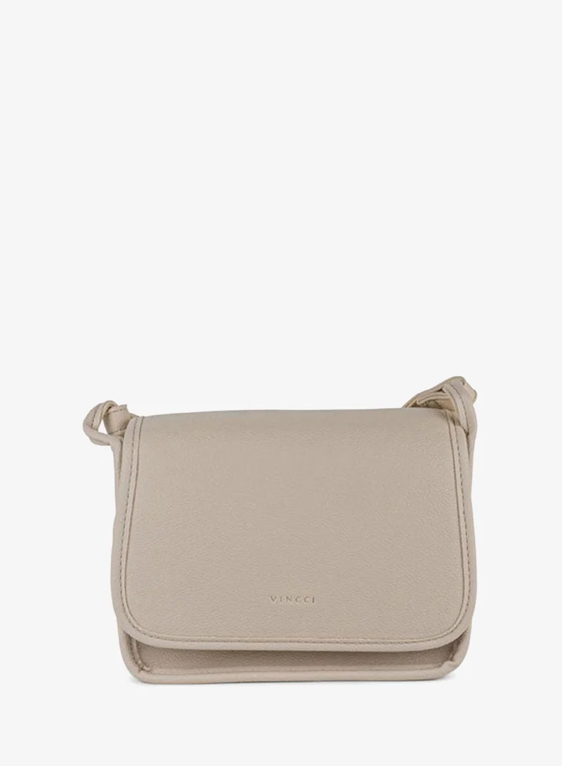 Vincci Women Solid Shoulder Bag with Adjustable Strap And Zip Closure