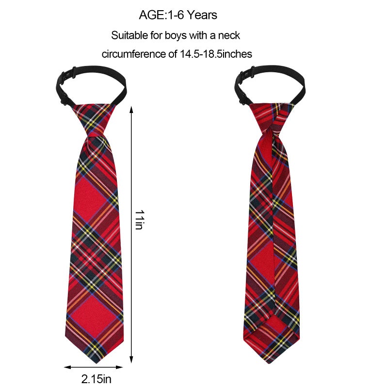 Sucrain 5pcs Boy's Necktie Pre-tied Adjustable Neck Strap Tie for Wedding Graduation School Uniforms - Image 2