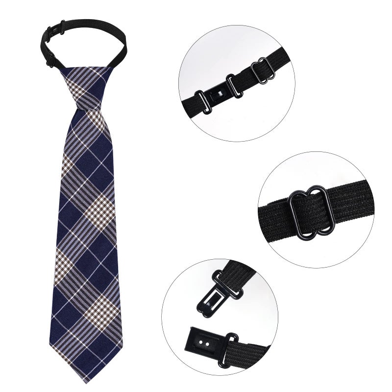 Sucrain 5pcs Boy's Necktie Pre-tied Adjustable Neck Strap Tie for Wedding Graduation School Uniforms - Image 3