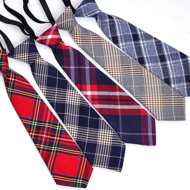 Sucrain 5pcs Boy's Necktie Pre-tied Adjustable Neck Strap Tie for Wedding Graduation School Uniforms - Image 5