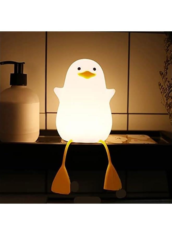 ضوء الليل للأطفال،  مصباح سيليكون لطيف على شكل بط للب Nursery للأطفال والرضع، ضوء ليلي حيواني للأولاد والبنات، ضوء ليلي لين لغرفة النوم وغرفة الأطفال، هدية للأطفال (نورس) - Image 1