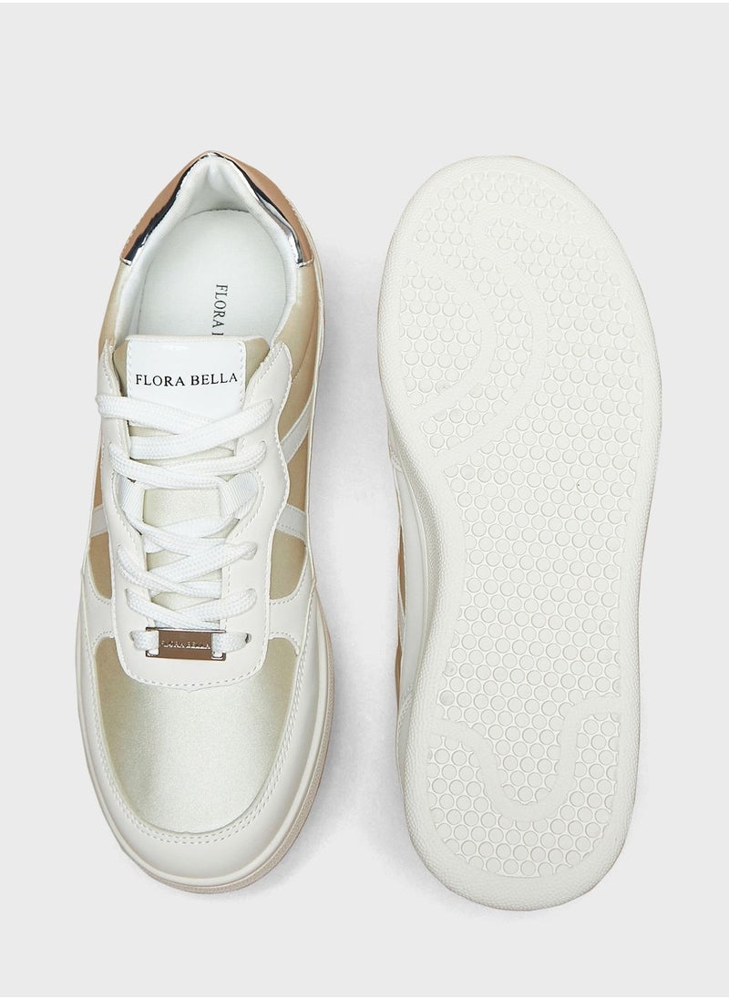 Flora Bella - Lace Up Low Top Sneakers - Image 1