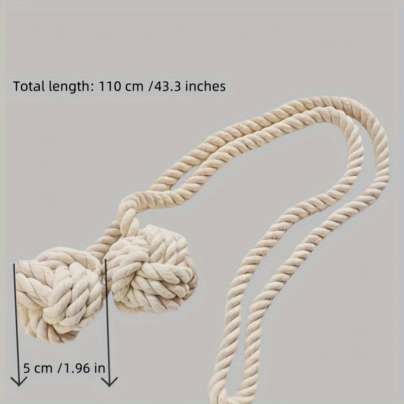 JAZLOG (236121) Style Double Ball Curtain Tie Set in Off White Fancy Designer Wall Tie Curtain Ties Extra Large Living Room Tassel Tie Crystal Tie Elephant Curtain for Tie - Image 4