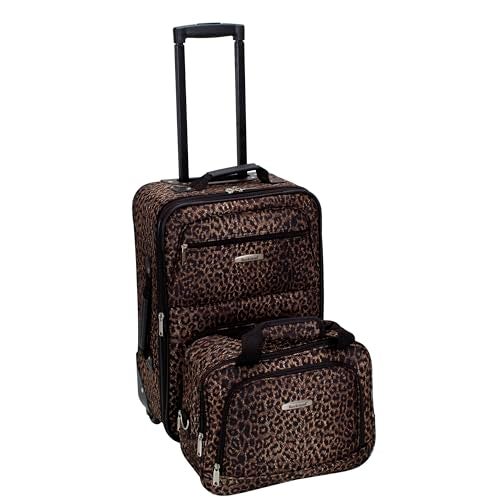 Rockland Fashion Softside Upright Luggage Set, Leopard, 2-Piece (14/19) - Image 1