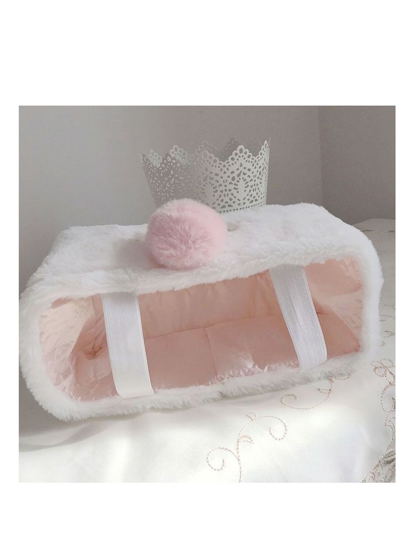 Loquat Rabbit Ears Plush Tissue Box White - Image 2