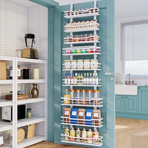 Eastherry Over The Door Pantry Organizer，9-Tier Over The Door Organizer with Adjustable Basket，Metal Hanging Pantry Organizers and Storage for Kitchen, Back of Door Seasoning Rack - Image 1