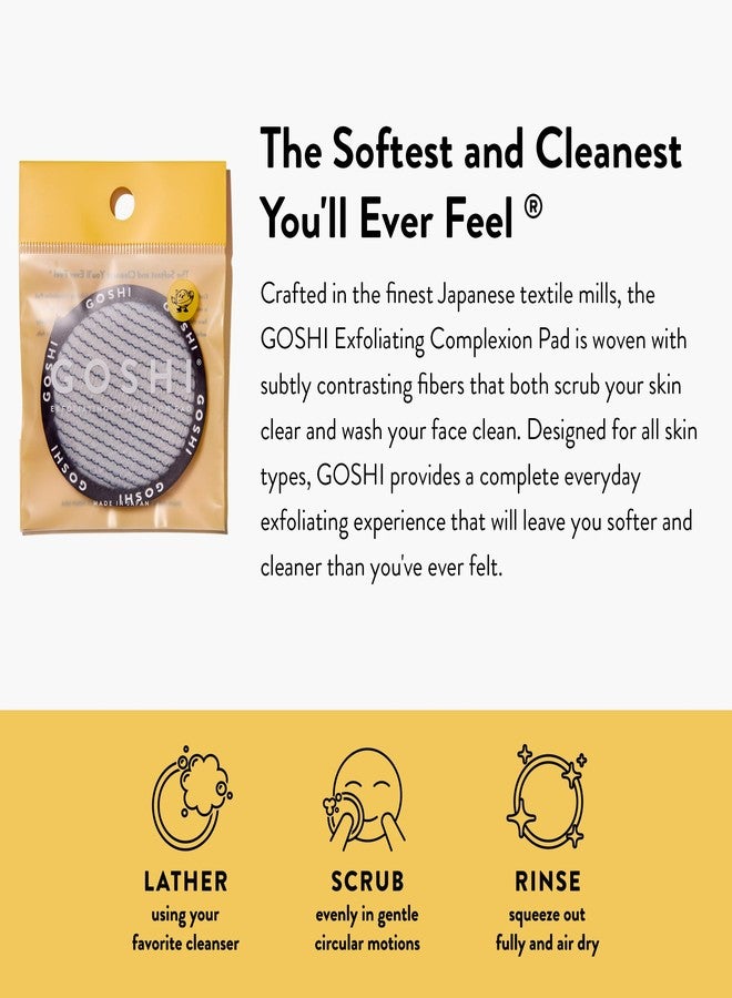 GOSHI Exfoliating Complexion Pads - Reusable, Rapid-Drying, Soft Exfoliating Face Scrubber for All Skin Types - Grey - Made in Japan - Image 2