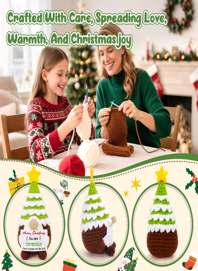 BdayPtion Christmas Gnomes Tree Stocking Stuffers for Women Teens Kids Girl Boy, Secret Santa Gifts, Funny Cute White Elephant Gifts for Coworker Xmas Decor for Women Men, Handmade Crochet Christmas Tree Gnome - Image 3