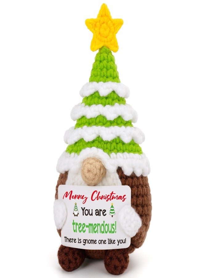 BdayPtion Christmas Gnomes Tree Stocking Stuffers for Women Teens Kids Girl Boy, Secret Santa Gifts, Funny Cute White Elephant Gifts for Coworker Xmas Decor for Women Men, Handmade Crochet Christmas Tree Gnome - Image 1