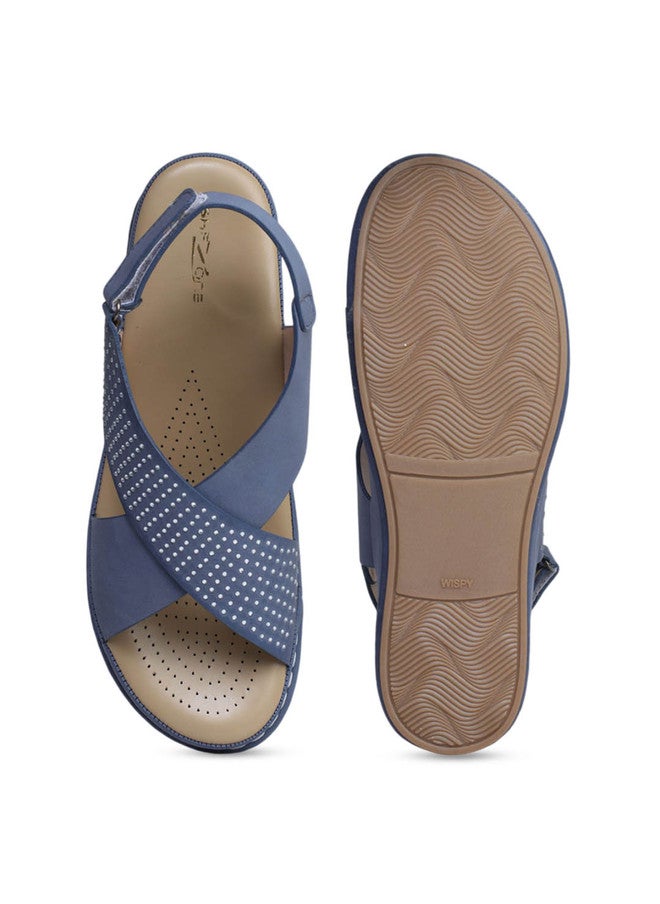 She Zone Blue Platform Sandals for Women - Image 5