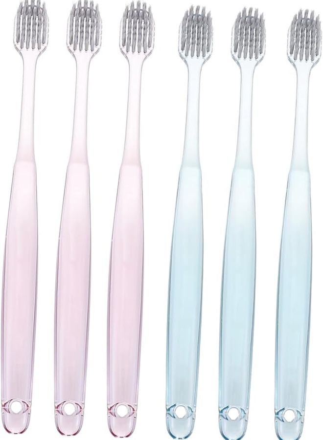 6pcs Crystal Clear Toothbrush Silver Ion Soft Bristles Wide Head for Deep Cleaning Green Pink - Image 2