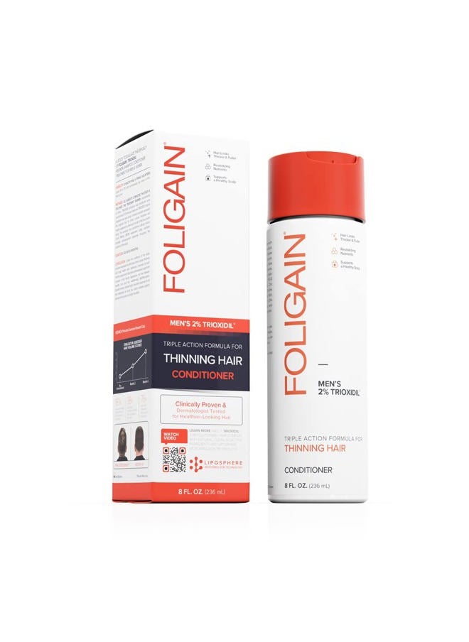 FOLIGAIN - Triple Action Conditioner For Thinning Hair, Volumizing Conditioner for Men, 8 Fl. Oz. - Image 1