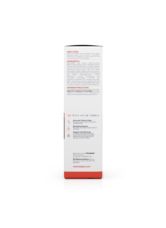 FOLIGAIN - Triple Action Conditioner For Thinning Hair, Volumizing Conditioner for Men, 8 Fl. Oz. - Image 1