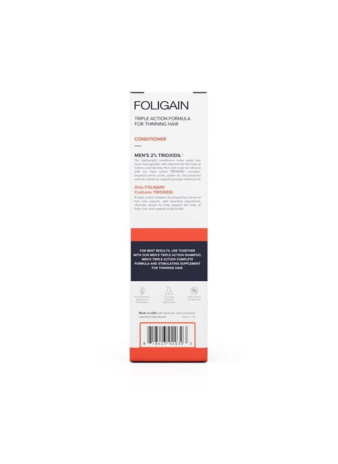 FOLIGAIN - Triple Action Conditioner For Thinning Hair, Volumizing Conditioner for Men, 8 Fl. Oz. - Image 1