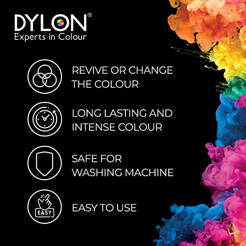DYLON ديلاون للغسيل والصباغة مستخدم عالميًا من قبل أفضل المصممين، مناسب للأقمشة الطبيعية الكبيرة، متعدد الاستخدامات، دائم وسهل التطبيق، اللون: أسود مخملي - Image 3