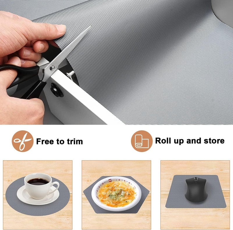 Bulfyss Multipurpose Ethylene-Vinyl Textured Super Strong Anti-Slip Mat Liner - (45 X 500cm, 5m Roll, Grey) - Image 2
