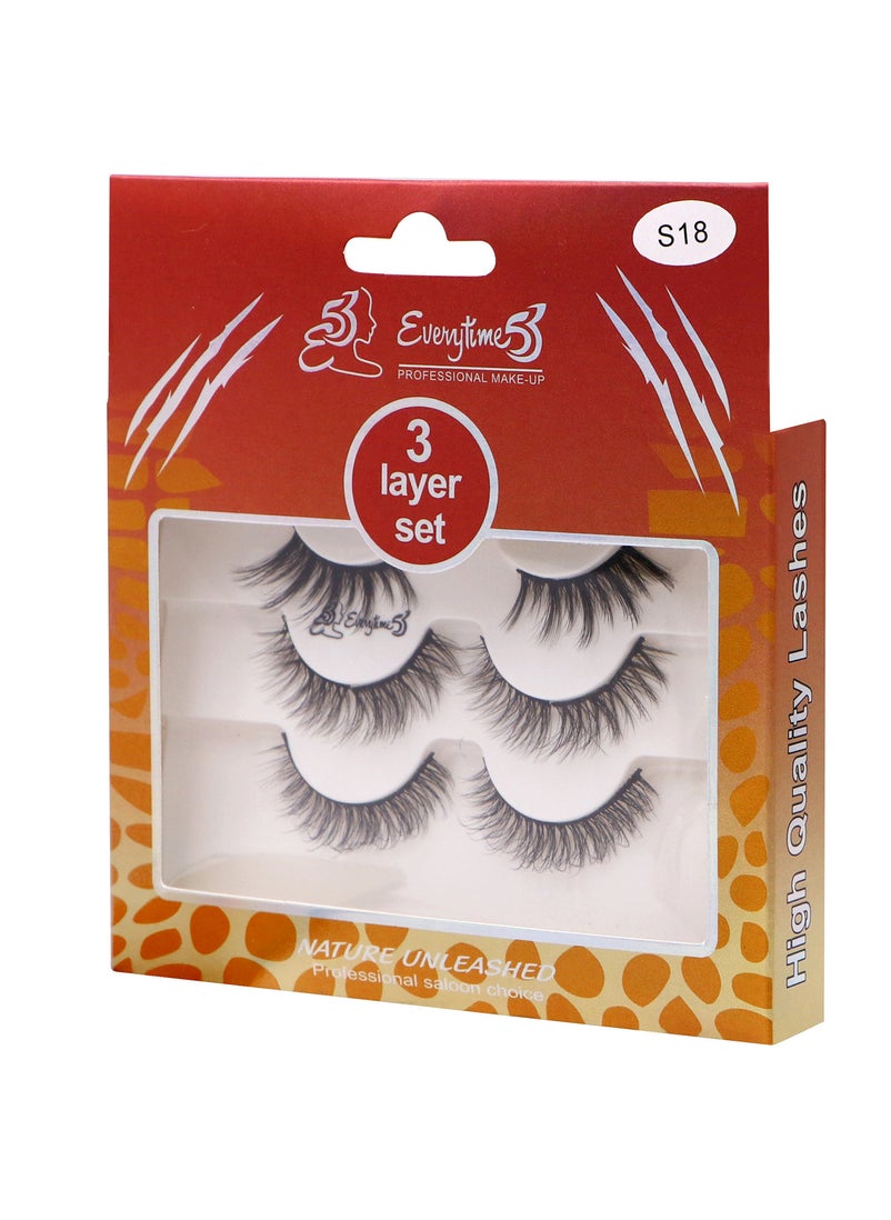 Everytime53 Everytime53 Women's 3 Layer Set Eye Lashes - S18  - Image 2