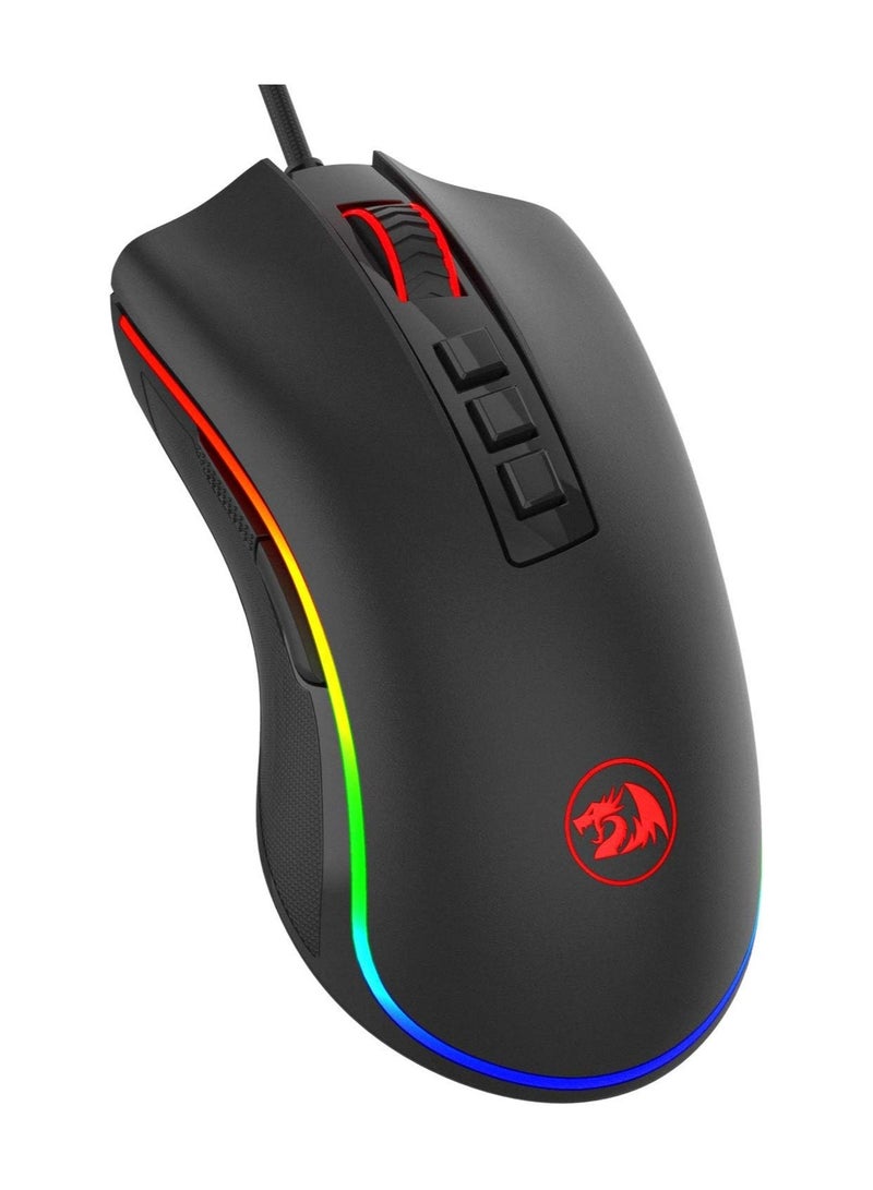 Redragon M711 PC Gaming Mice, Wired Mouse, 7 Programmable Buttons, Customizable RGB Lighting Mouse, 12,400 DPI, Ergonomic Mouse, Lightweight Mice, for Laptop, Desktop, PC (Black - Image 1