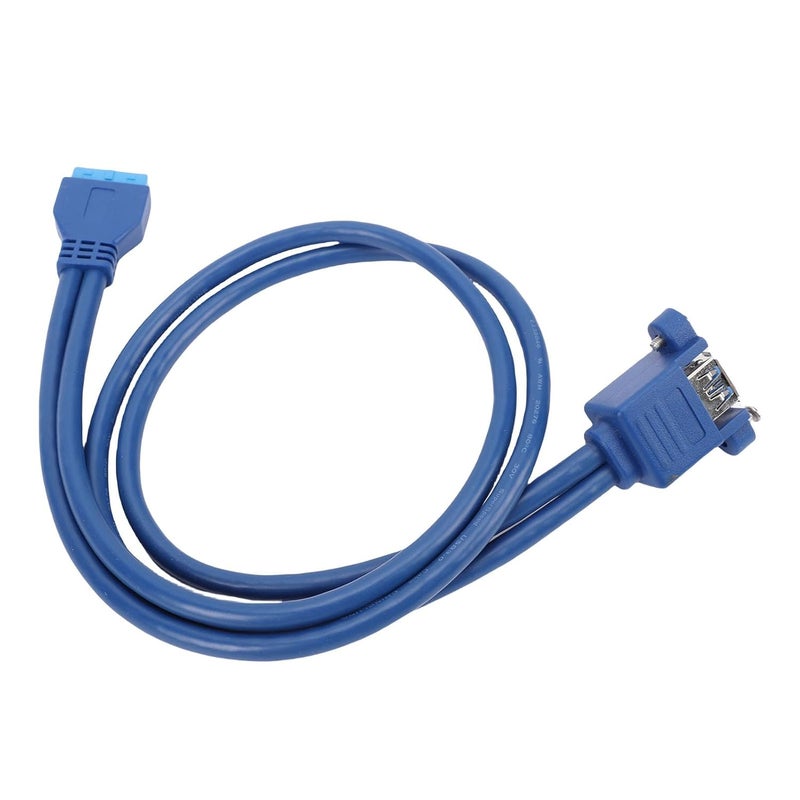 Yunseity USB 3.0 Extension Cable, OFC Coring PVC Casing 5Mbps 20P to 2xUSB3.0 Extension Cable with Screw Hole for Hard Drive Enclosure, Printer - Image 1