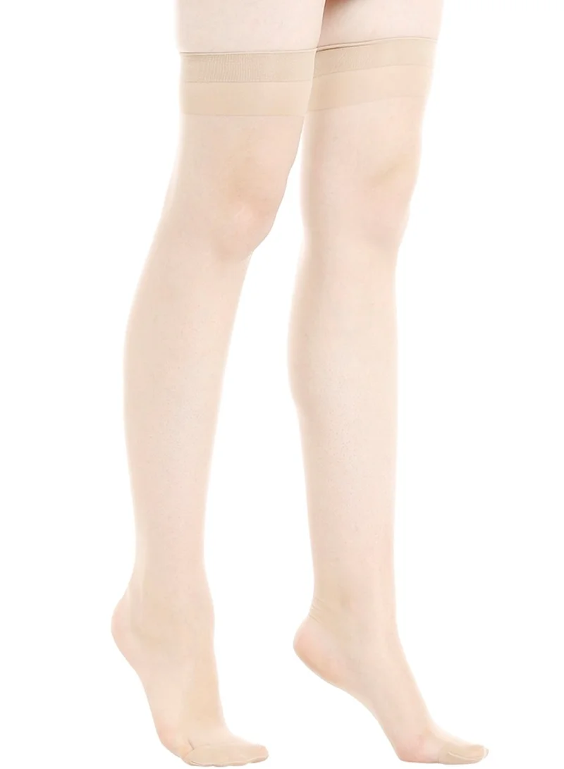 BYC WOMEN'S THIGH HIGH STOCKING (PACK OF 3) - FREE SIZE - SKIN
