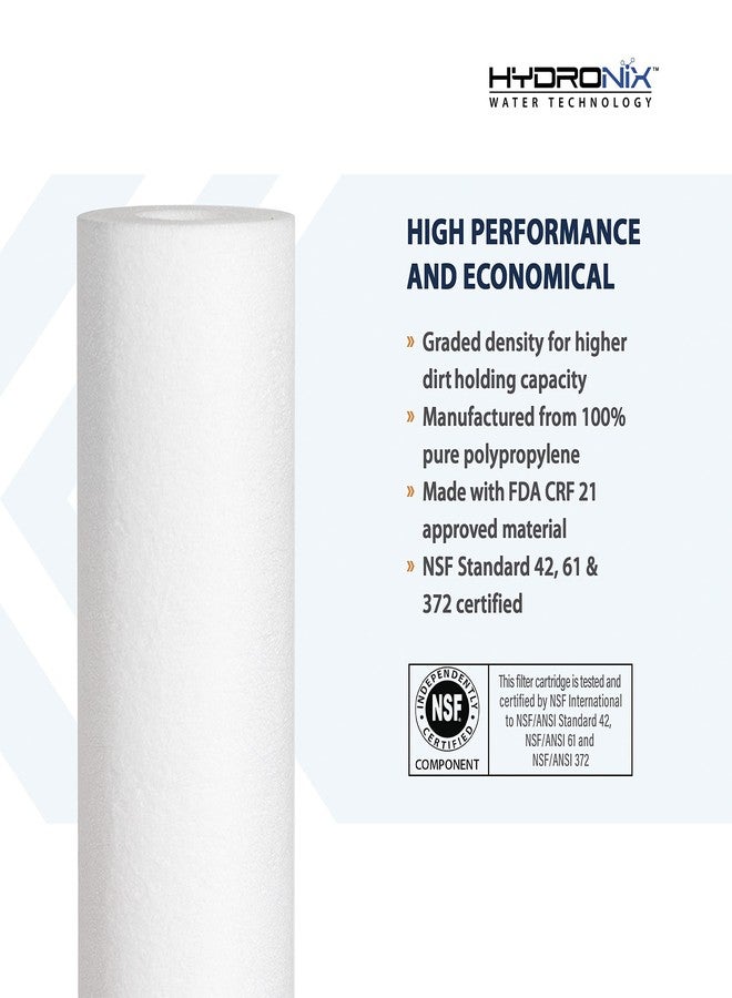 Hydronix SDC-25-1005 Whole House RO Reverse Osmosis Sediment Water Filter Cartridge 2.5" x 10" - 5 micron (2 Pack) - Image 2