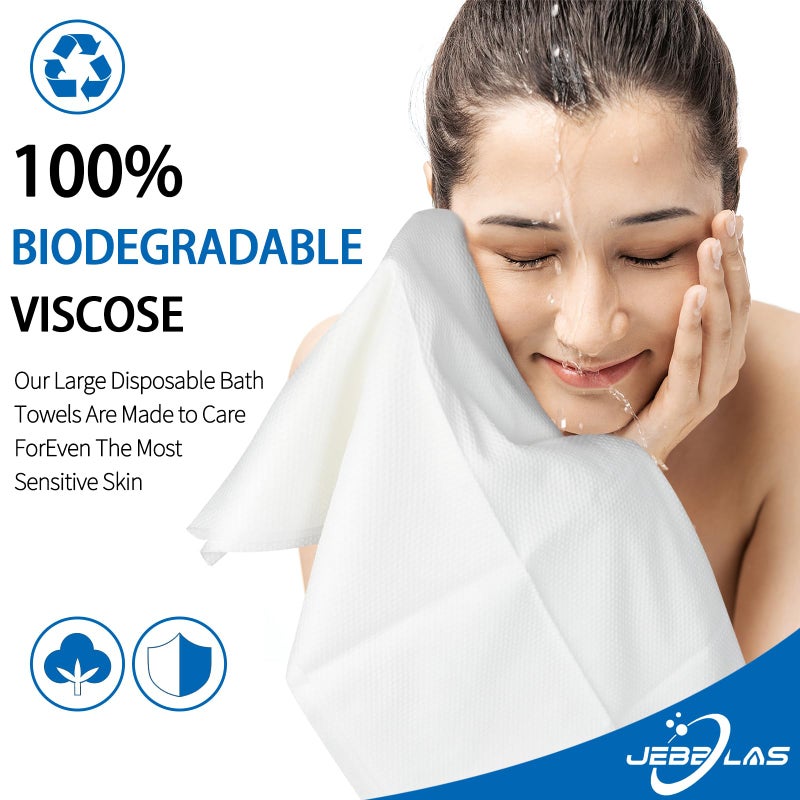 JEBBLAS 8 Pack Disposable Bath Towels Shower Bath 55 X27.5 Inch Big Towels Body Towel for Hiking, Camping, Backpack, Cycling Bicycle Road Trip - Image 2