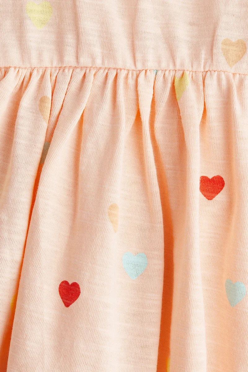 اتش اند ام فستان قطني بأكمام فراشة