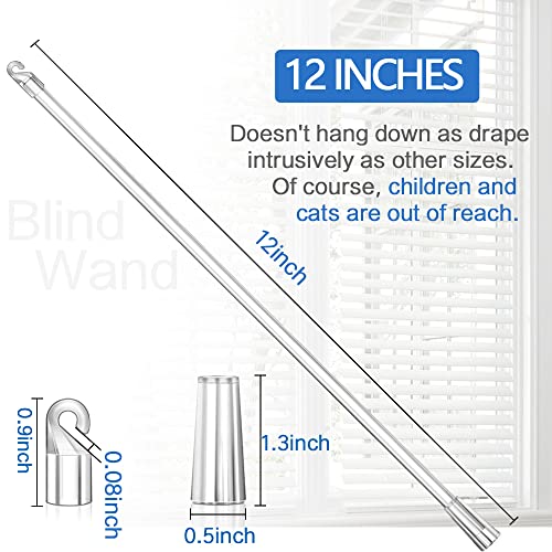 lofrcin Blind Wand Replacement with Hook, 12 Inches Window Blind Tilt Wand with Hook and Grip, Clear Blind Wand (1 Pack) - Image 5