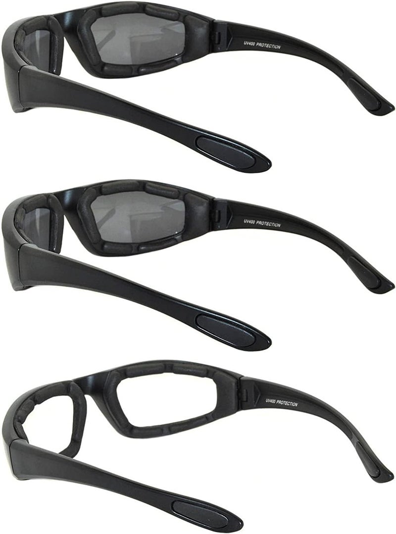 OWL Riding Glasses - Clear + 2 x Smoke Lenses (3 Pack) - Image 2