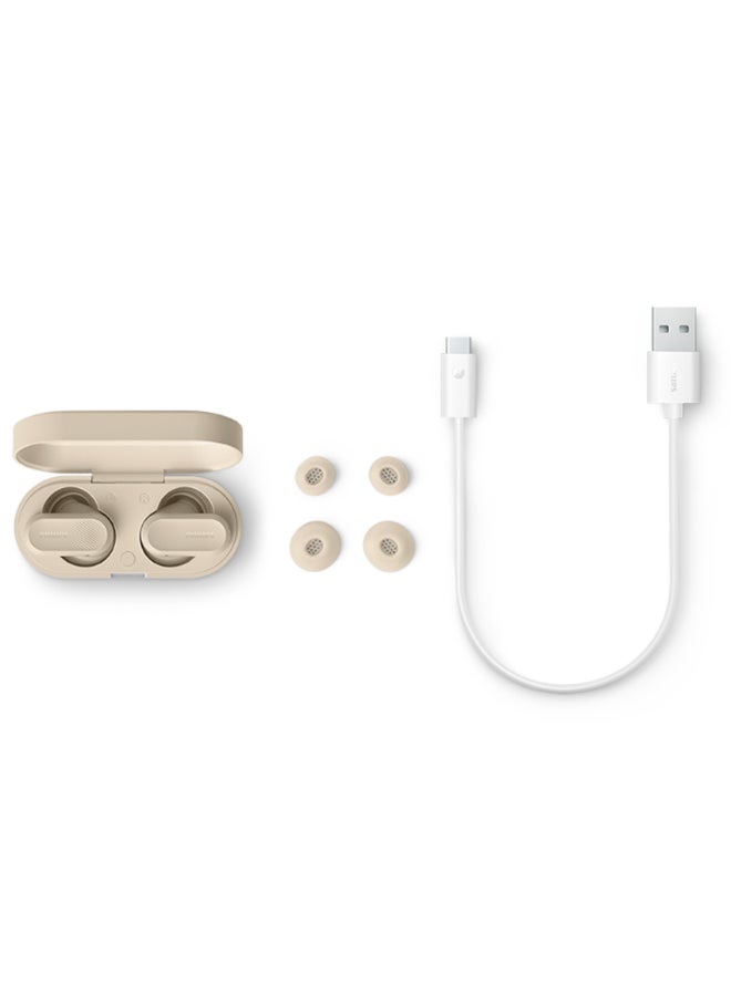 Philips True Wireless Earbuds, TWS Bluetooth 5.3 with Hybrid ANC, AI Clear Calls, Dynamic Bass Boost, IPX4 Waterproof, Touch Controls, USB-C Charging Case, Up to 24H Battery Life, TAT3509,   Beige beige - Image 5
