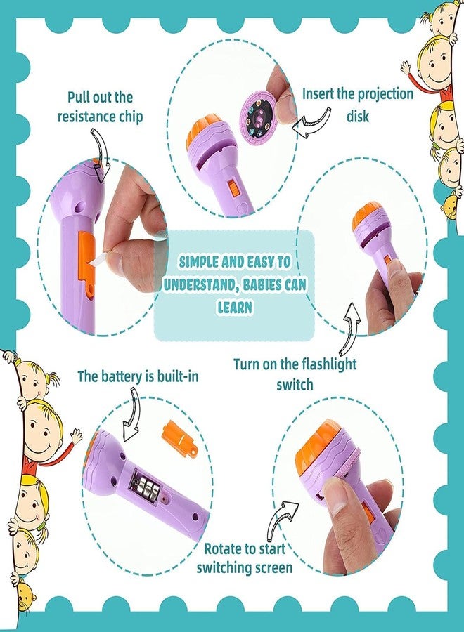 WOPPCART 6 Slides 48 Patterns Mini Projector Torch Toy Slide Flashlight Torch for Kids Projection Light Toy Slide Lamp Education Learning Night Light Before Going to Bed (Pack of 1 Multi) (Style 1) - Image 2