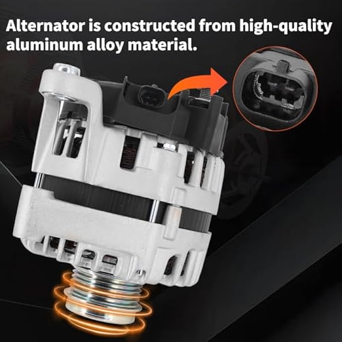 Dokili 12V Alternator Compatible with Chevrolet L4 1.4L Cruze 2012-2015 Cruze Limited 2016 130Amp CW Rotation 5-Groove Clutch Pulley 13581891 13588290 13597227 - Image 4