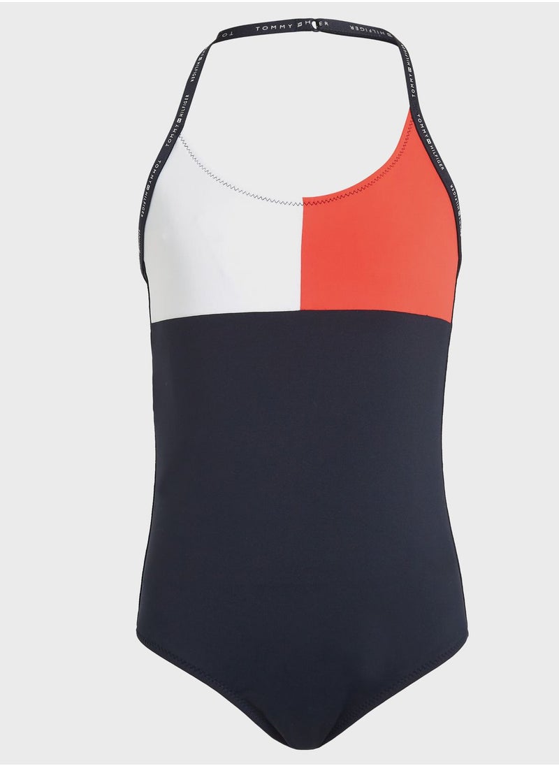 TOMMY HILFIGER Youth Color Block Swimsuit  - Image 1