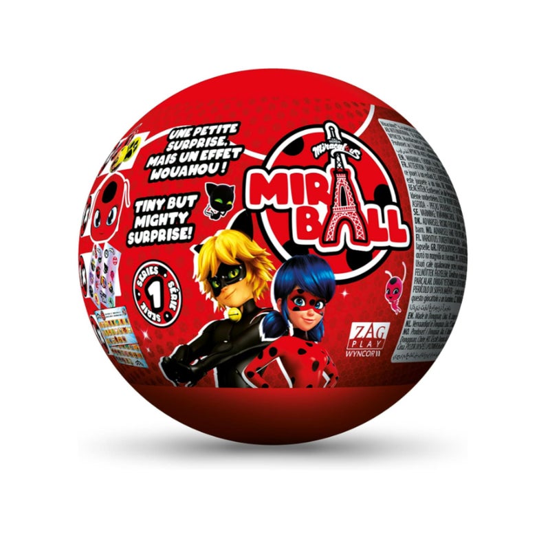Miraculous Ladybug MiraBall, 3-in-1 Surprise, 1 Pack, Blind Box Toys for Kids - Collectable Characters from TV Shows - Metal Ball, Kwami Plush, Stickers, White Ribbon - Collect Them All - Image 4
