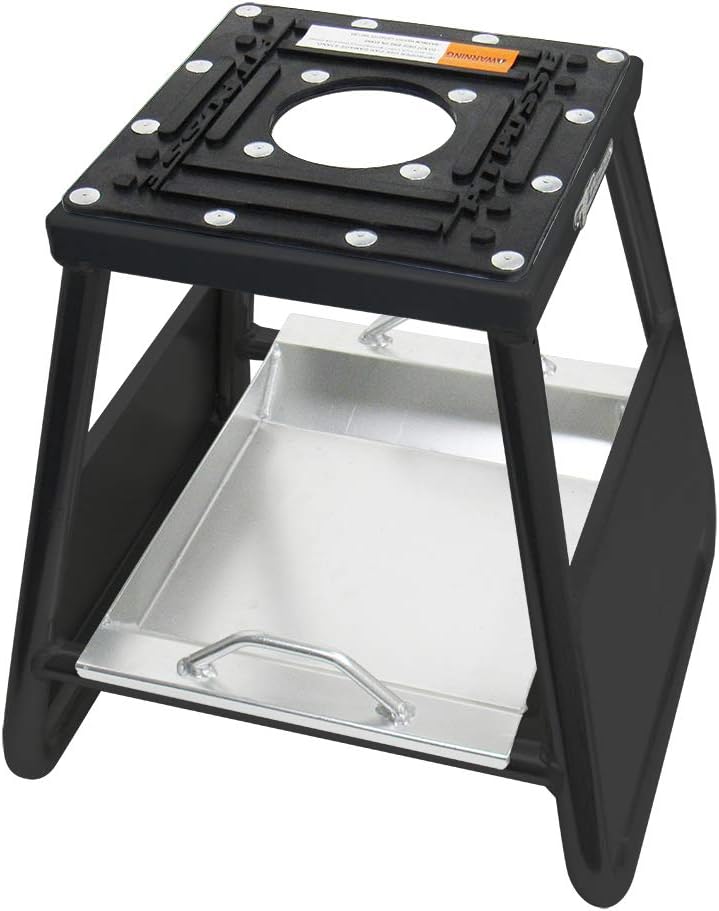 Pit Posse pp277Bk Motorcycle Panel Id Stand Fits Motocross Dirt Bike Mx - Compatible with Yamaha Honda Kawasaki Suzuki KTM - Includes Removable Tool Tray - 5 Year Warranty (Black) - Image 3