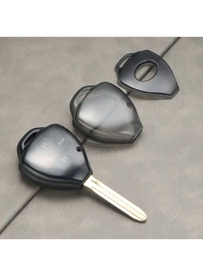 Transparent Black Car Key Covers Designed For Camry Corolla Crown RAV4 And Others Stylish Fashion Ring Buckle Suitable For Men And Women - Image 4