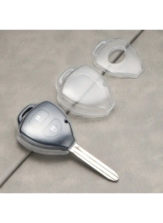 Transparent Black Car Key Covers Designed For Camry Corolla Crown RAV4 And Others Stylish Fashion Ring Buckle Suitable For Men And Women - Image 5