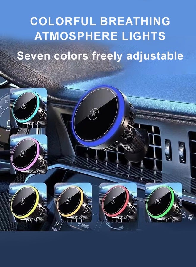 Aijmil Smartphone Radiator Cooling Fan, 15W Fast Wireless Charging Function, Magnetic Adsorption Semiconductor Cooling, Car Phone Holder for Charging Device Port, for iPhone 12/13/14/15/16 Series - Image 4