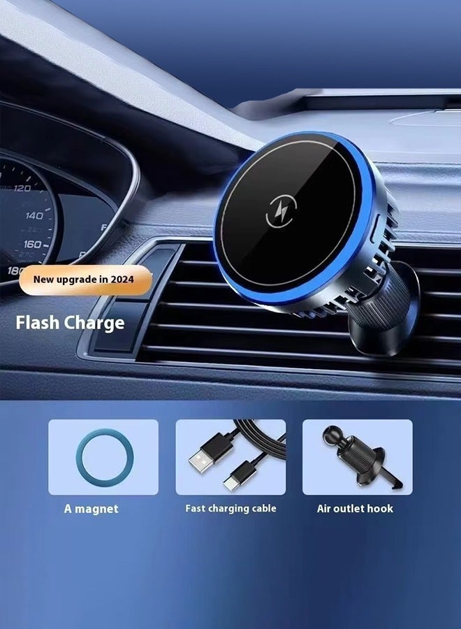 Aijmil Smartphone Radiator Cooling Fan, 15W Fast Wireless Charging Function, Magnetic Adsorption Semiconductor Cooling, Car Phone Holder for Charging Device Port, for iPhone 12/13/14/15/16 Series - Image 5