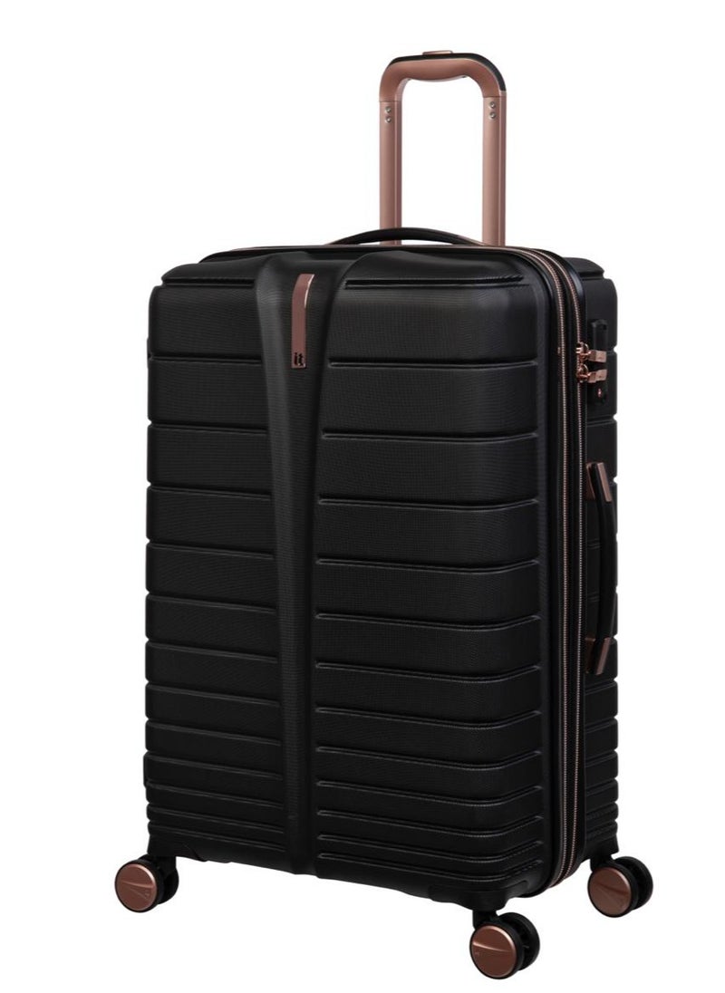 it Luggage it luggage Fascinate, Unisex ABS Material Hard Case Luggage, 8x360 degree Spinner Wheels, Expandable Trolley Bag, Telescopic Handle, TSA Type lock, 16-2871-08, Size Medium, Color Black  - Image 1