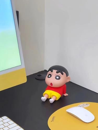 YOURKARTS.COM Cute Shin-Chan Mobile Holder | ABS Cartoon Figurine Phone Stand for Desk | Non-Slip and Portable Mobile Support for Tablets | Cute Holder for Boys & Girls Use Home or Office - Image 5