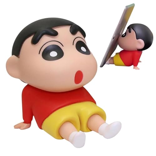 YOURKARTS.COM Cute Shin-Chan Mobile Holder | ABS Cartoon Figurine Phone Stand for Desk | Non-Slip and Portable Mobile Support for Tablets | Cute Holder for Boys & Girls Use Home or Office - Image 1
