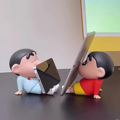 YOURKARTS.COM Cute Shin-Chan Mobile Holder | ABS Cartoon Figurine Phone Stand for Desk | Non-Slip and Portable Mobile Support for Tablets | Cute Holder for Boys & Girls Use Home or Office - Image 3